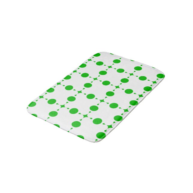 Green Polka Dots, Polka Dot Pattern, Dots, Dotted Bath Mat (Angled)