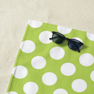 Green Polka Dots, Polka Dot Pattern, Dots, Dotted Beach Towel