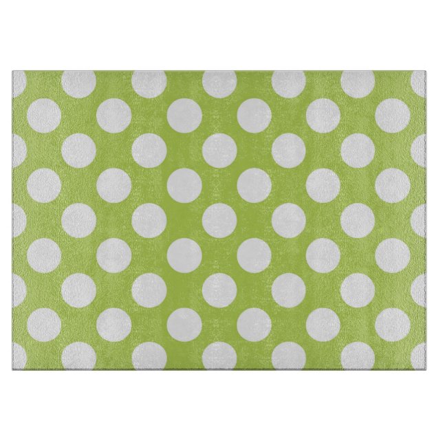 Green Polka Dots, Polka Dot Pattern, Dots, Dotted Cutting Board (Front)
