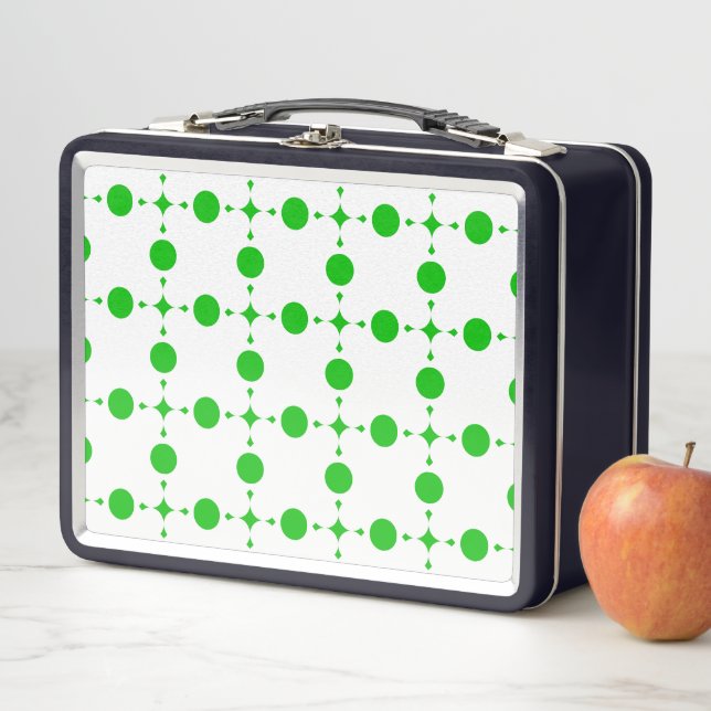 Green Polka Dots, Polka Dot Pattern, Dots, Dotted Metal Lunch Box (In Situ)