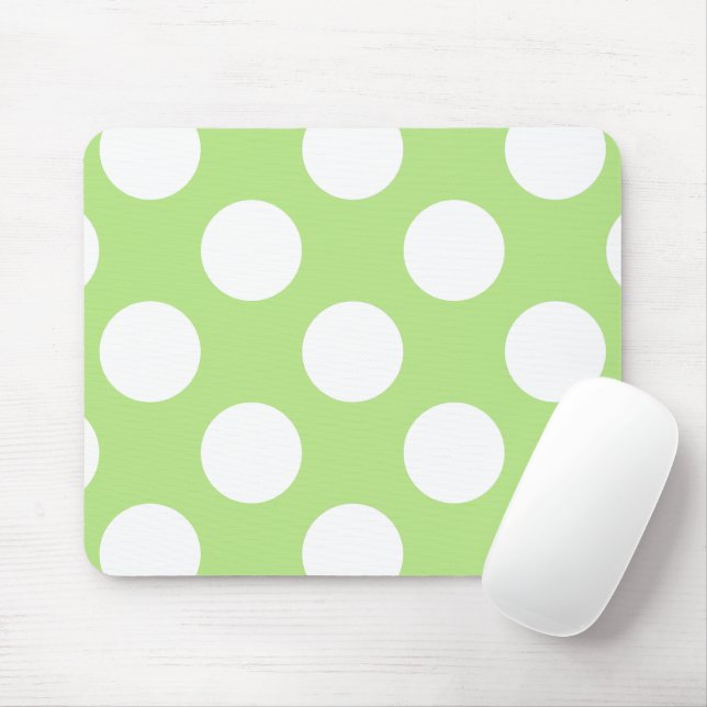 Green Polka Dots, Polka Dot Pattern, Dots, Dotted Mouse Pad (With Mouse)