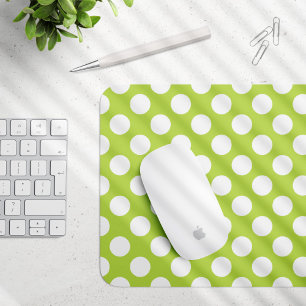 Green Polka Dots, Polka Dot Pattern, Dots, Dotted Mouse Pad