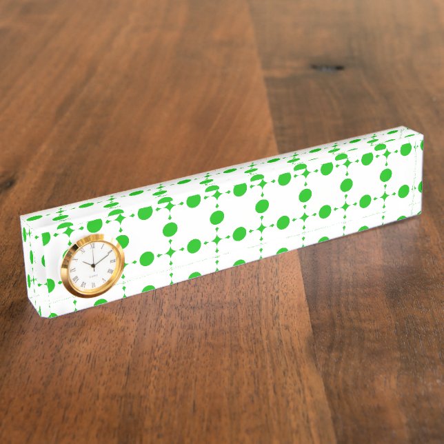 Green Polka Dots, Polka Dot Pattern, Dots, Dotted Nameplate (Side)