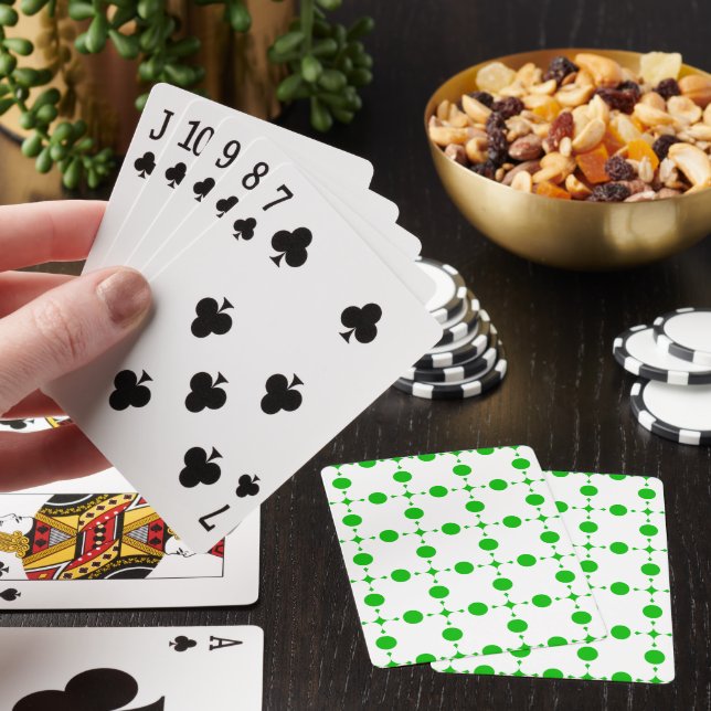 Green Polka Dots, Polka Dot Pattern, Dots, Dotted Playing Cards (In Situ)
