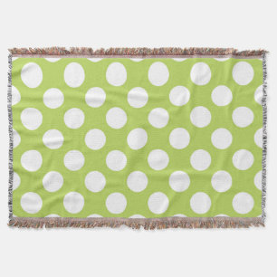Green Polka Dots, Polka Dot Pattern, Dots, Dotted Throw Blanket