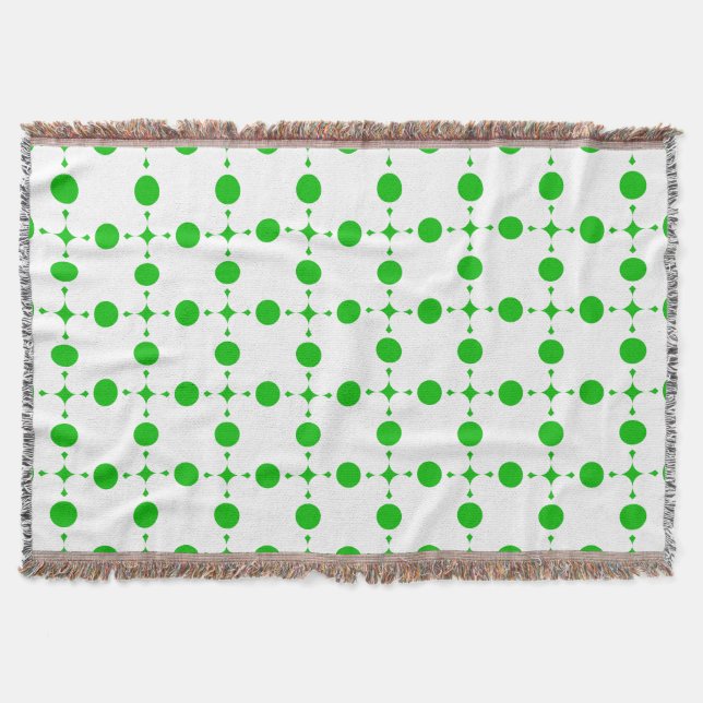 Green Polka Dots, Polka Dot Pattern, Dots, Dotted Throw Blanket (Front)