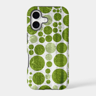 Green polka dots seamless grunge background 2