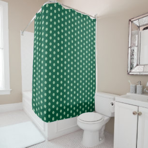 Green Polka Dots  Shower Curtain