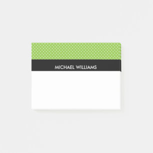Green Polka Dots with Black Stripes Post-it Notes