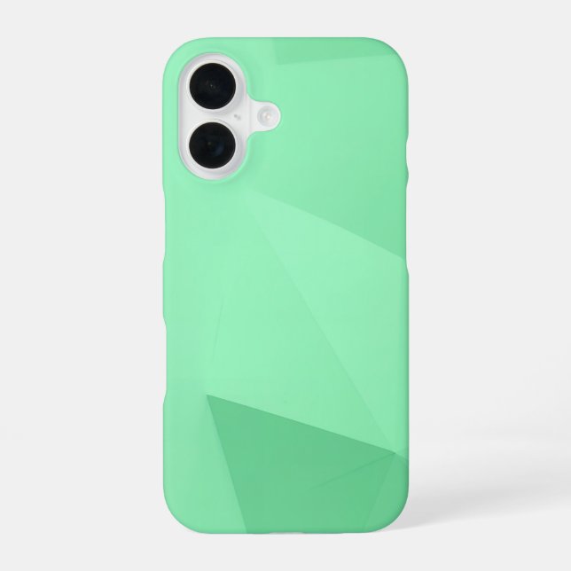 Green Polygon Geometric iPhone 16 Case (Back)