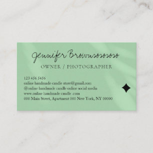Green Pool Modern Colour Handwritten Social Media Business Card