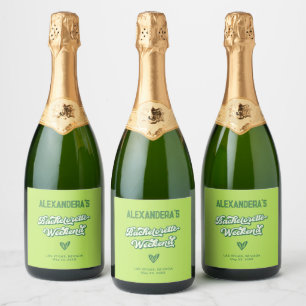 Green Pool Party Summer bachelorette Sparkling Wine Label