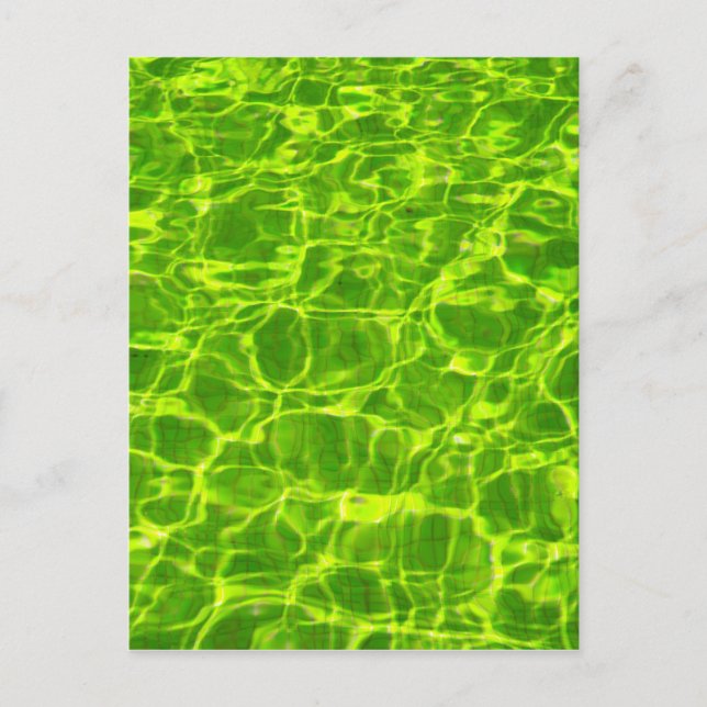 Green Pool Water Patterns Neon Colourful Bright Postcard (Front)