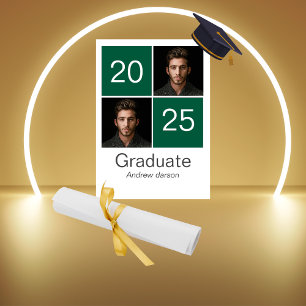 green portrait graduation Invitation