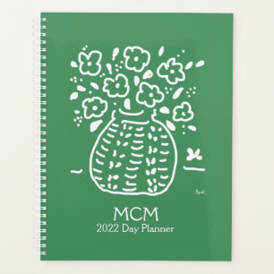 Green Posy Vase Planner