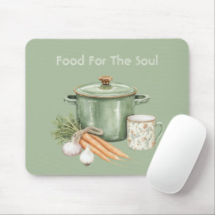 Green Pot Carrots Mouse Pad