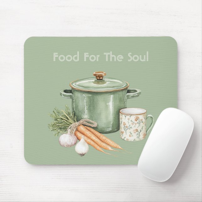Green Pot Carrots   Mouse Pad (With Mouse)