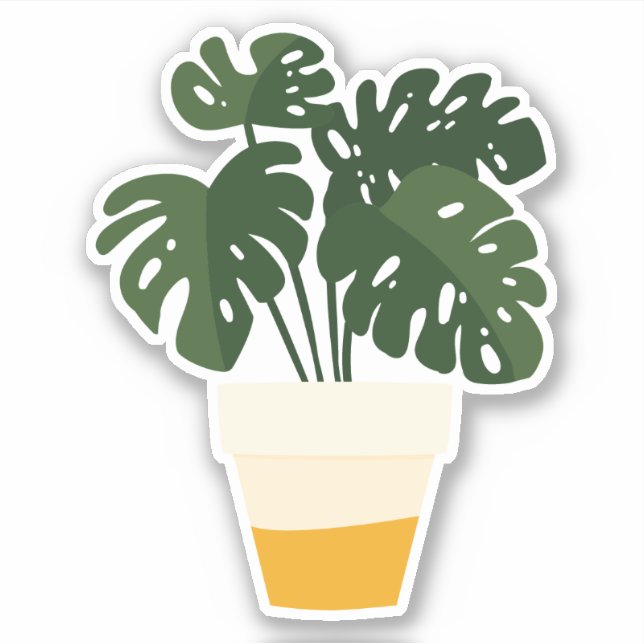 Green potted houseplant transparent sticker (Front)