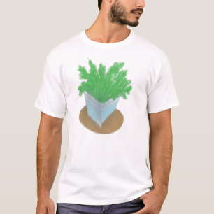 Green Potted Plant Botanical Illustration T-Shirt