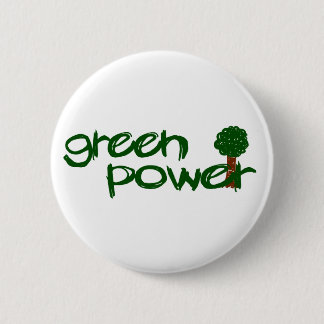 Green Power 6 Cm Round Badge