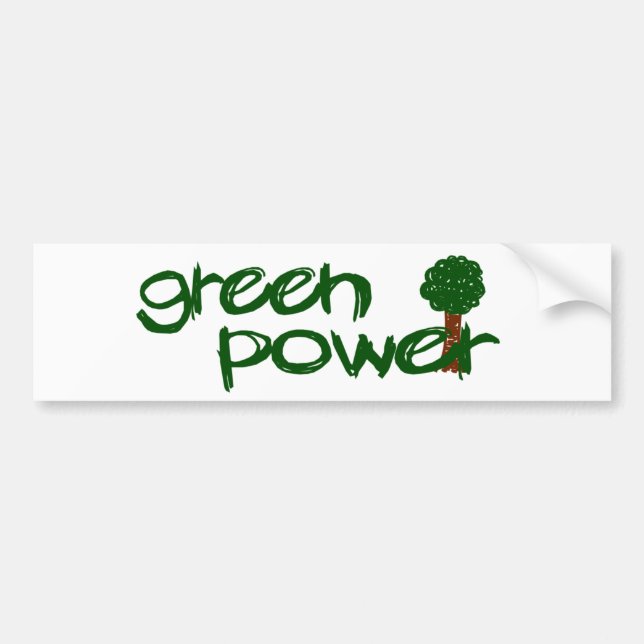 Green Power Bumper Sticker (Front)