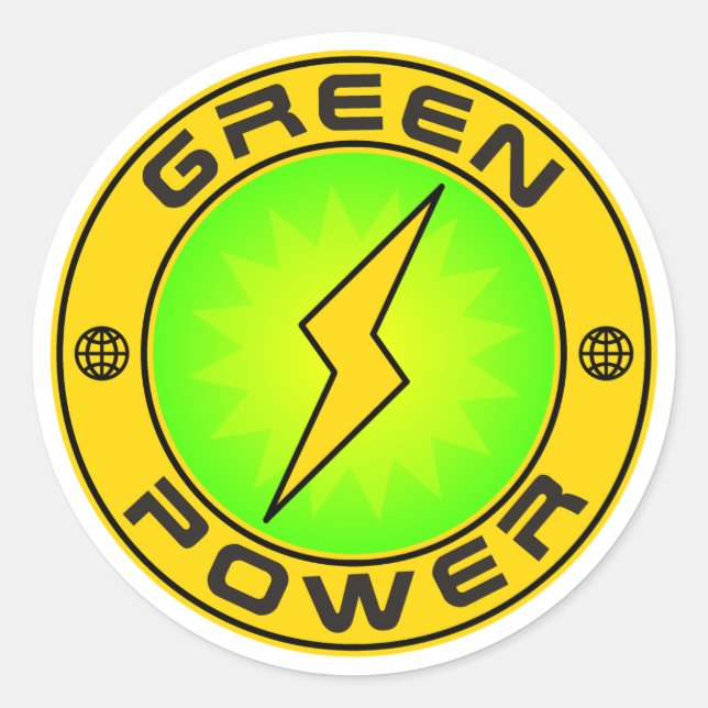 Green Power III Classic Round Sticker (Front)