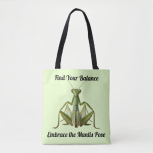 Green Praying Mantis Personalised Yoga Tote Bag