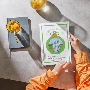 Green Preppy Bow Coquette Christmas Photo Card