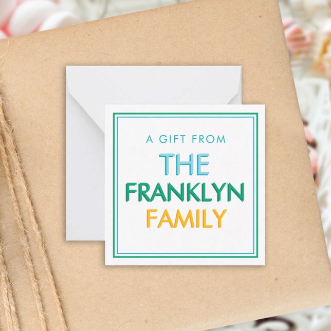 Green Preppy Personalised Family Gift Enclosure Card (Creator Uploaded)