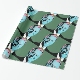 Green President Biden Pop Art Wrapping Paper