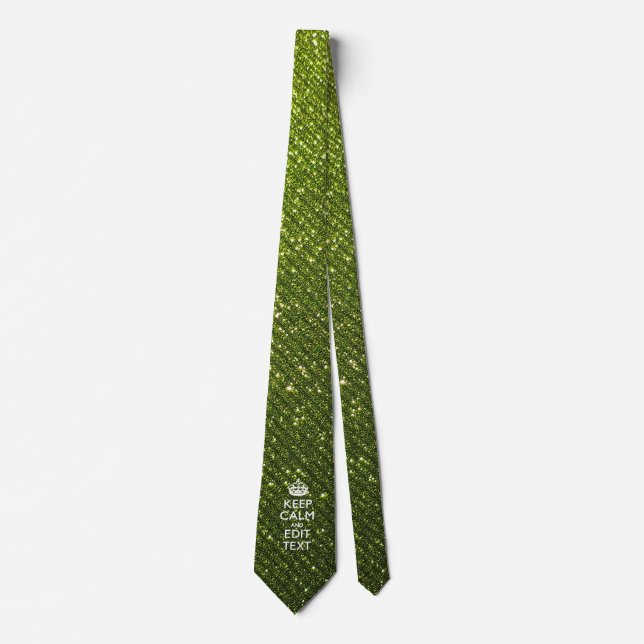 Green Print Personalise Your Keep Calm Gift Tie (Front)