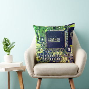Green printed circuit board • Geek electronic PCB Cushion