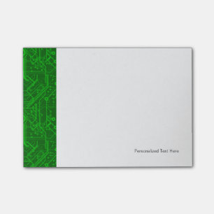 Green Printed Circuit Board Pattern Post-it Notes