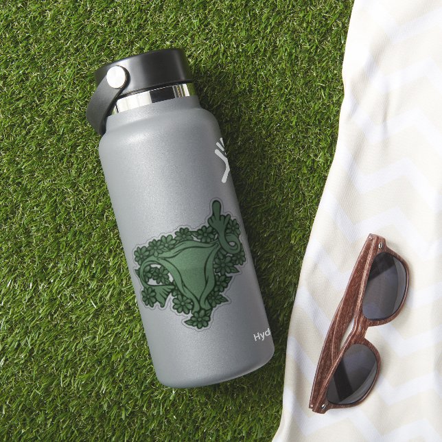 Green Pro-Choice Protest Middle Finger Uterus      (HydroFlask Insitu)
