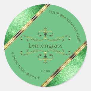 Green Product Label Faux Gold Ornate Decor Borders