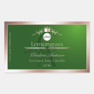 Green Product Label Rose Gold Frame Logo Monogram