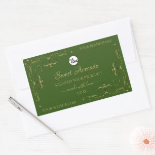 Green Product Labels Gold Ornaments Corners Logo