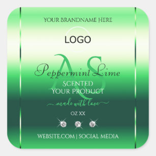 Green Product Labels Rhinestones Monogram and Logo