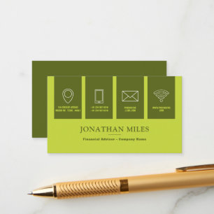 Green Professional Icon Business Card