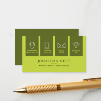 Green Professional Icon Business Card
