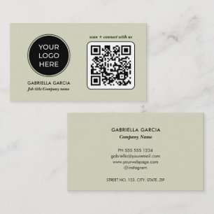 Green Professional QR Code Logo Business Card