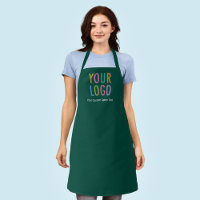 Green Promotional Apron Custom Business Logo Bulk