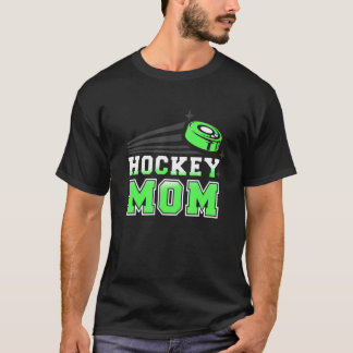 Green Puck Graphic Ice Hockey Mum T-Shirt