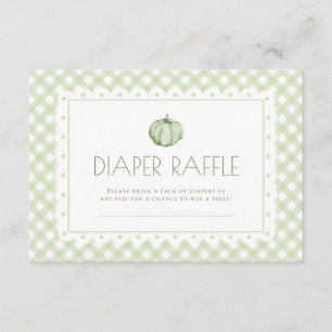 Green Pumpkin Baby Shower Raffle Ticket 3.5x5 Enclosure Card