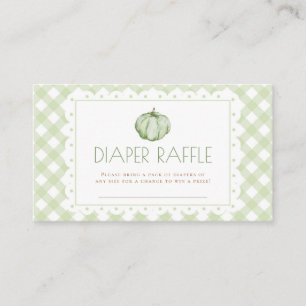 Green Pumpkin Baby Shower Raffle Ticket Enclosure Card