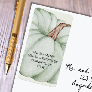 Green Pumpkin Baby Shower Return Address Label