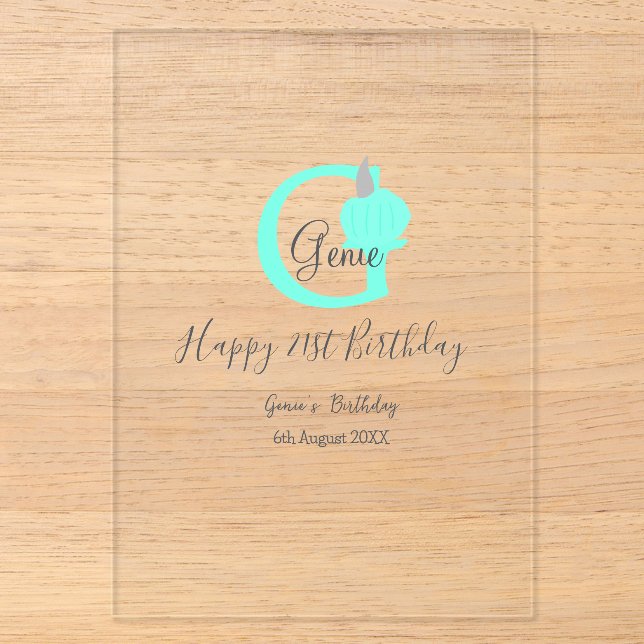 Green pumpkin fall birthday 21st grey pastel acrylic invitations (Front)