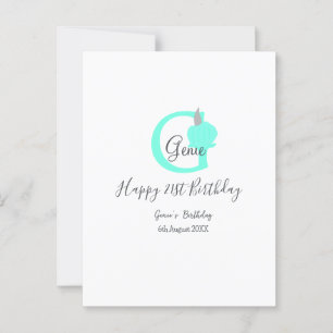 Green pumpkin fall birthday 21st grey pastel postcard