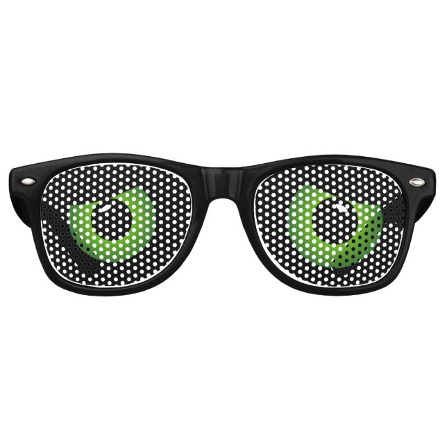 Green Purim Eyes Retro Sunglasses (Front)