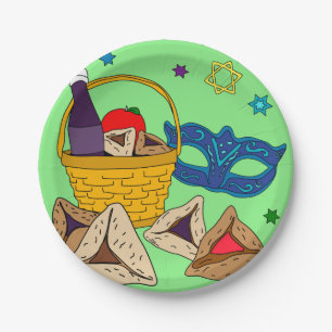 Green Purim Plate